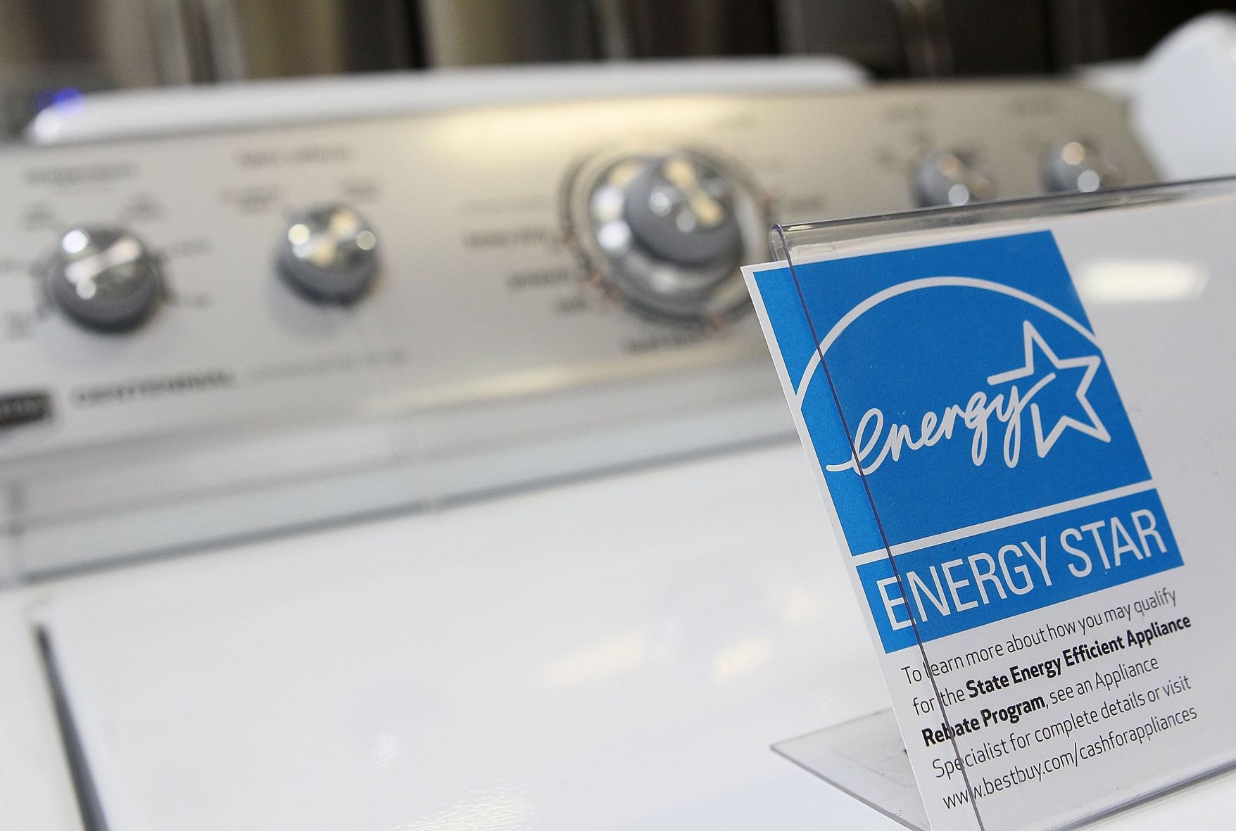 Energy Star logo on washing machine